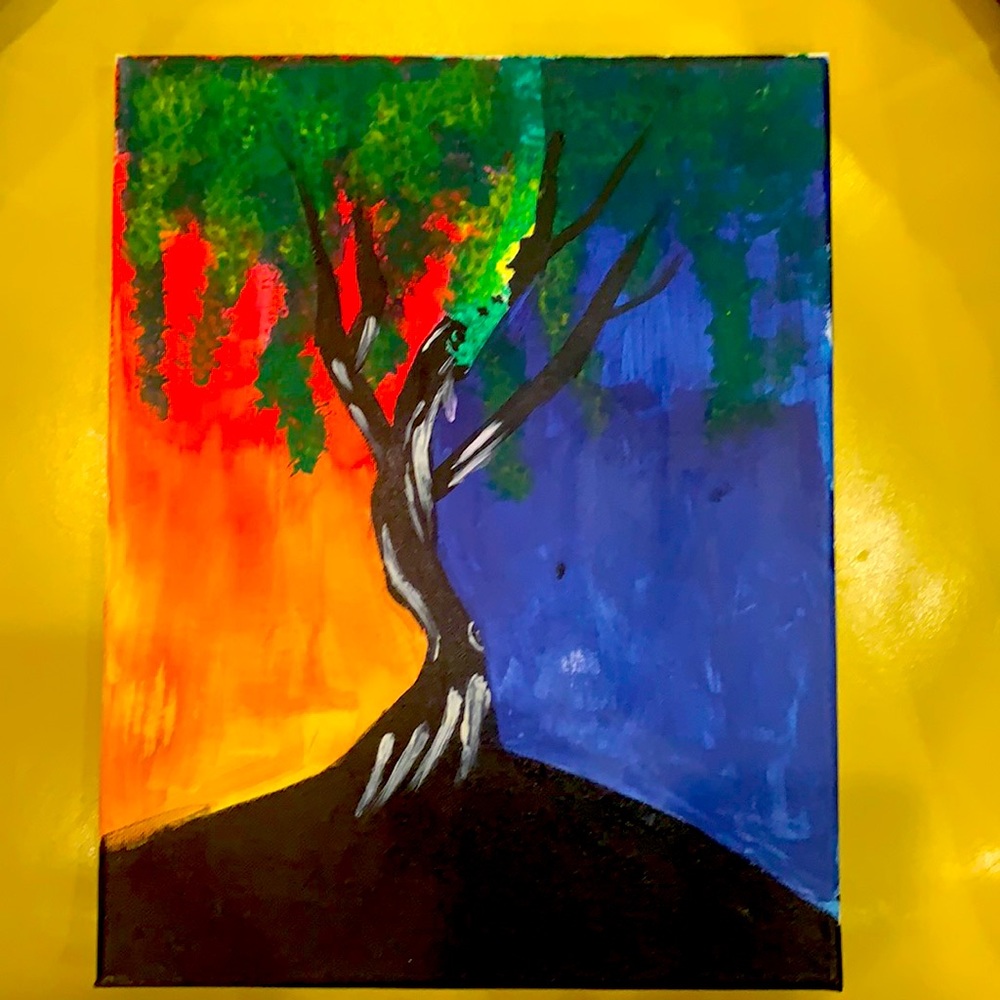 Night and day hand painting